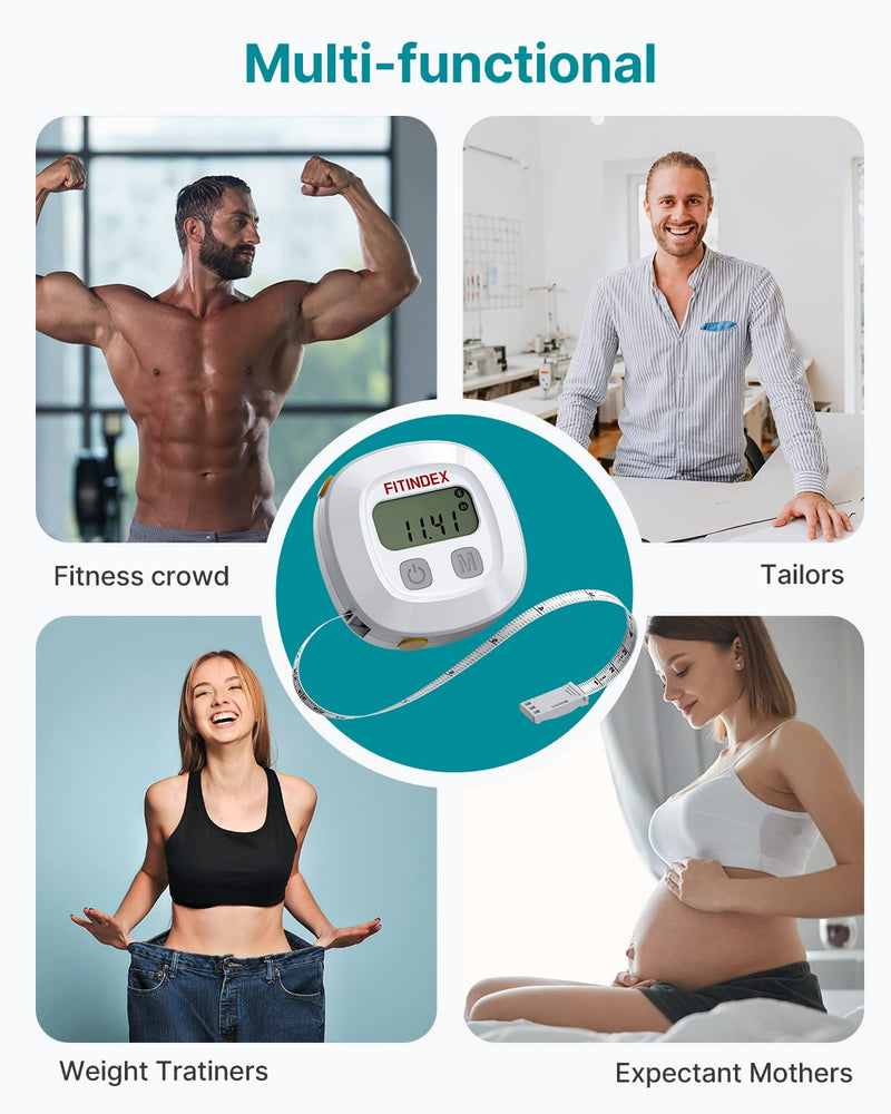 FITINDEX Smart Measuring Tape for Body, Accurate Digital Bluetooth Body Tape Measure for Weight Loss, Fitness, Body Building, Retractable Tape for Measuring Waist, Hip, Bust, Arms - BeesActive Australia