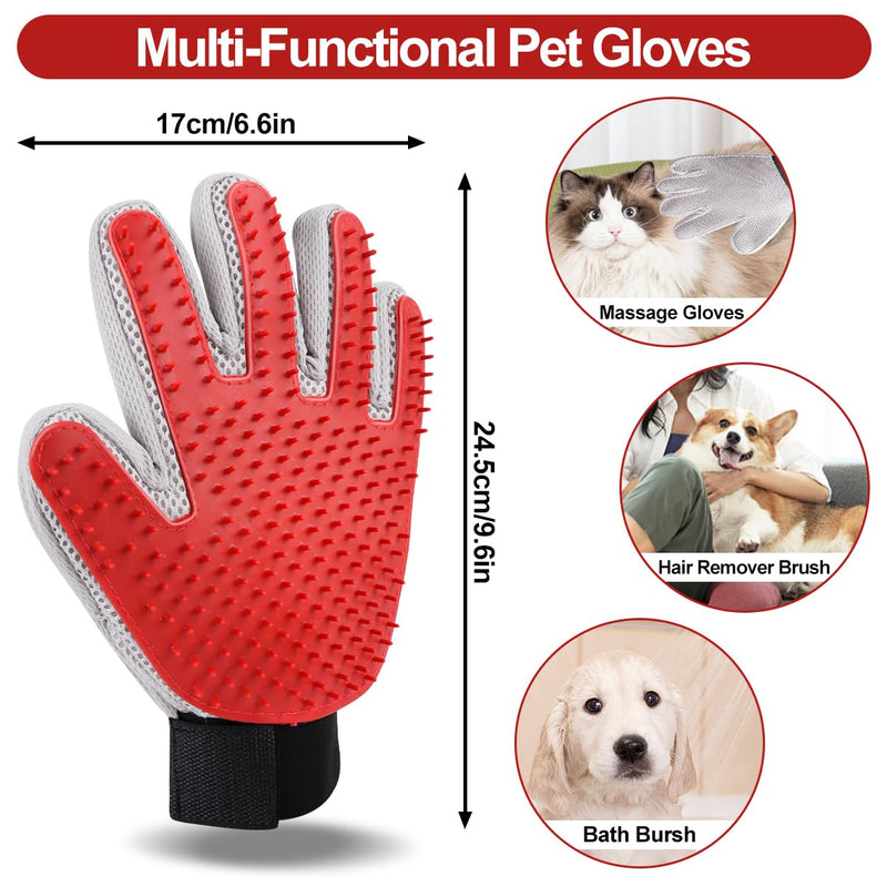AKONE 1 pair of cat gloves, cat gloves, grooming gloves, double-sided cat brush gloves, fur gloves for cats, pet gloves for short hair and long hair - BeesActive Australia