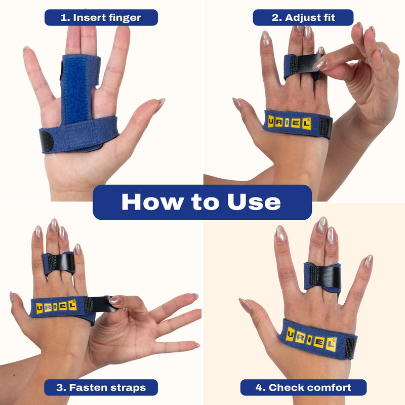 URIEL Adjustable Trigger Finger Splint for All Fingers – Comfortable Trigger Finger Brace for Daily Support, Strains and Sprains – Breathable Design, Secure Fit, One Size, Fits Left or Right Hand