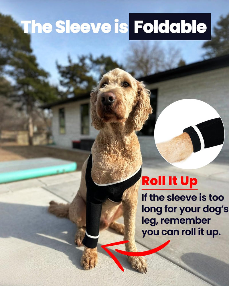 Dog Front Leg Sleeve, XLarge, Comfortable, Breathable Material, Adjustable Elastic Band, for Hot Spots, Wounds, Bandages - BeesActive Australia