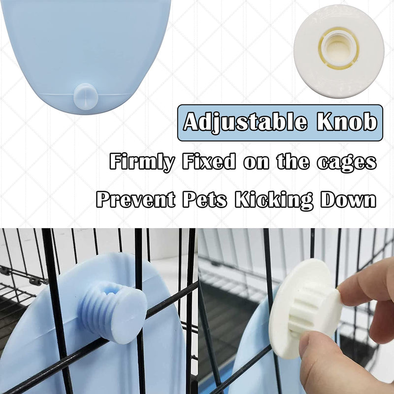 kathson Food and Water Bowl Cage Feeder for Rabbits Dish Feeder Removable Hanging Spill Proof Anti Bite for Rabbit, Guinea Pig, Chinchilla, Hamster, Ferret (Blue) Blue - BeesActive Australia
