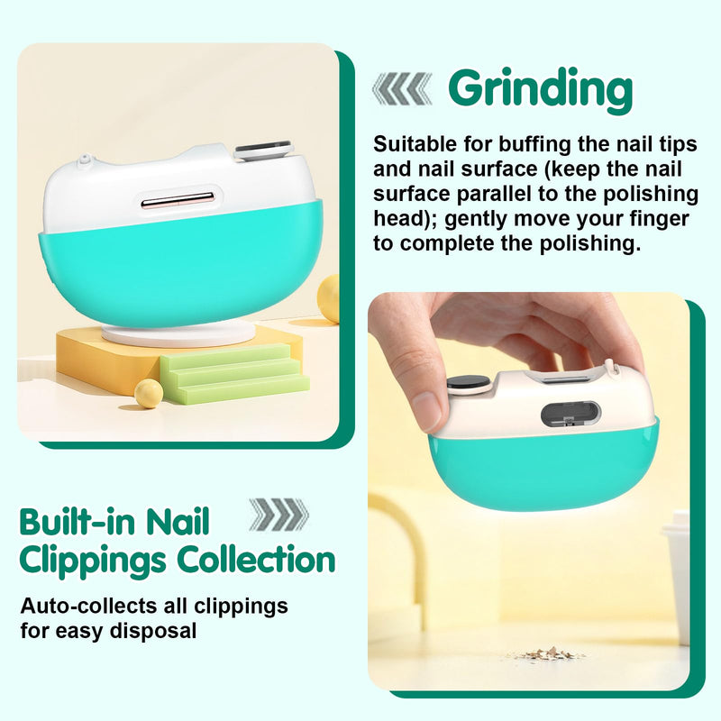 Electric Nail Clipper,2026 Upgraded Adjustable 0.8-1.4mm Blade Opening for Thick&Thin Nail,Electric Automatic Nail Clipper & Trimmer for Seniors & Adults,Baby with LED Light Nail Scraps Storage Green - BeesActive Australia