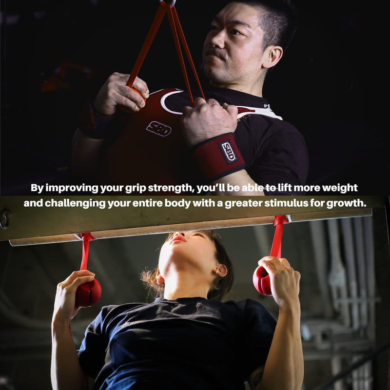 Premium Silicone Grips with Straps, 'Ogrip' (Hand Grips Strength Trainer Exerciser for Pull up, Rows, Fitness, Workout/Thick Grip Training Adapter, Fat Bar Weight Lifting, Barbells, Dumbbells)