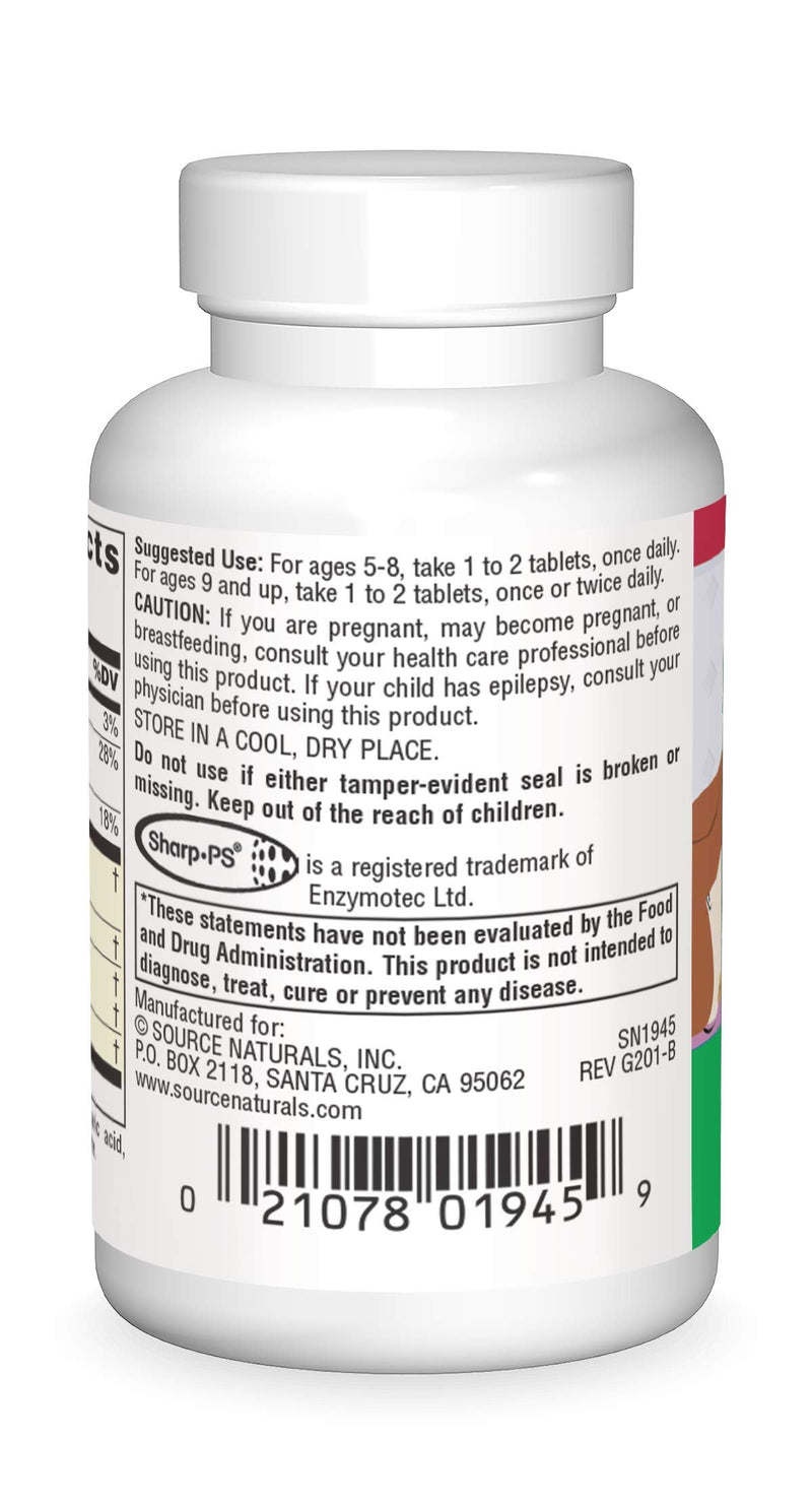 Source Naturals Attentive Child - Healthy Cognitive Nutrients for Active Children - Improved Focus & Attention with DMAE, Magnesium, Zinc & Grape Seed Extract - 30 Tablets 1