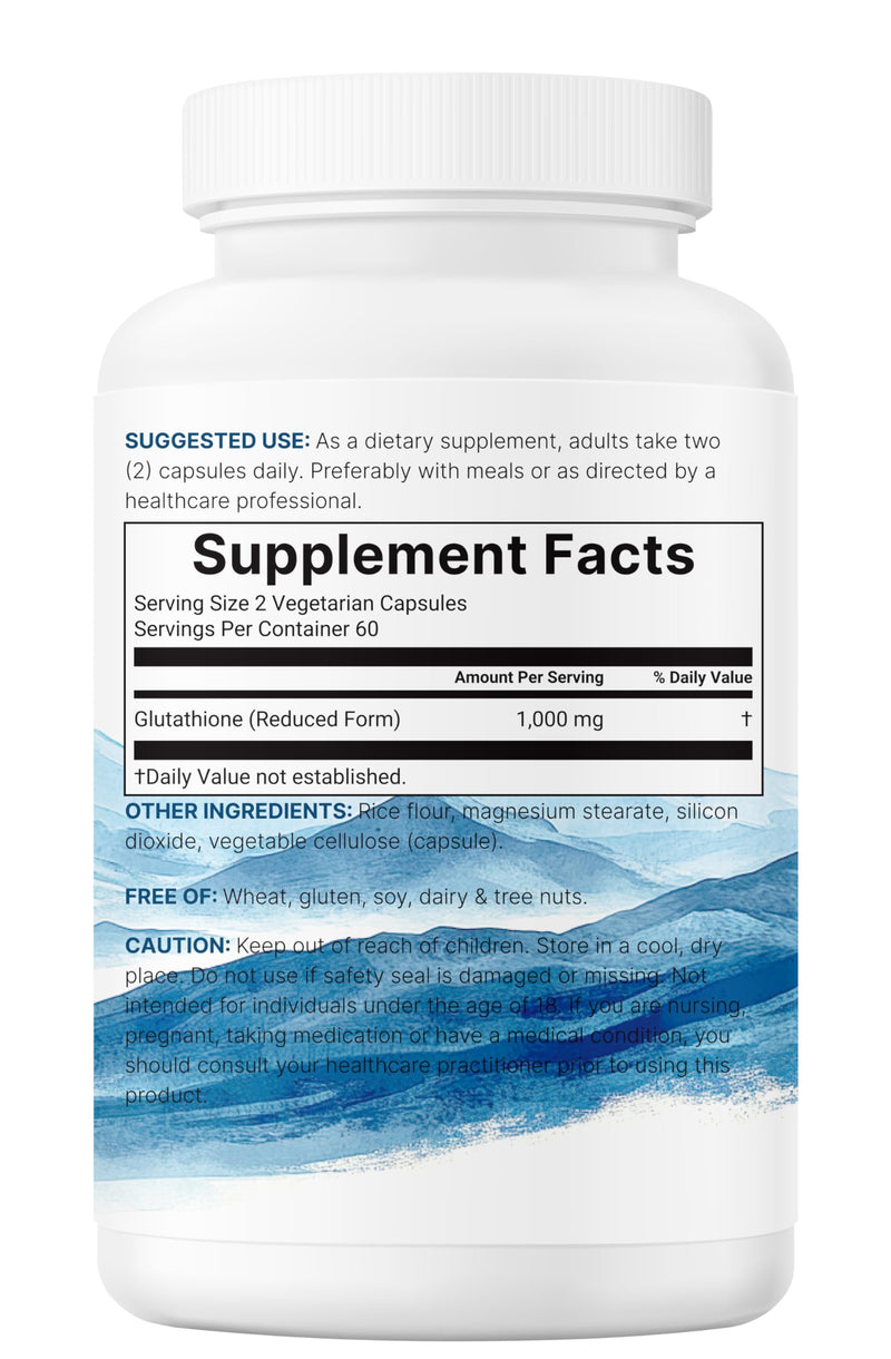 Micro Ingredients Glutathione 1,000mg, 120 Veggie Capsules | Extra Strength Reduced Glutathione + Active Antioxidant Form | Liver Health & Immune Support Supplement | Non-GMO, Gluten Free, Vegan