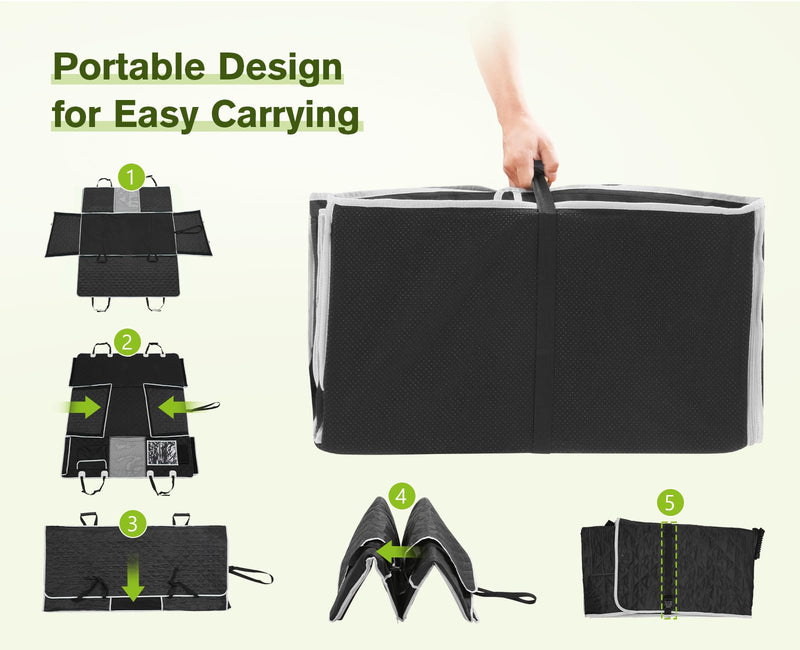 pecute Dog Seat Cover with Hard Bottom 135 * 63cm, Raised & Widened Side Wings, Fully Enclosed, Non-Slip, Waterproof, Scratch Resistant, Compatible with Installing a Child Seat - BeesActive Australia