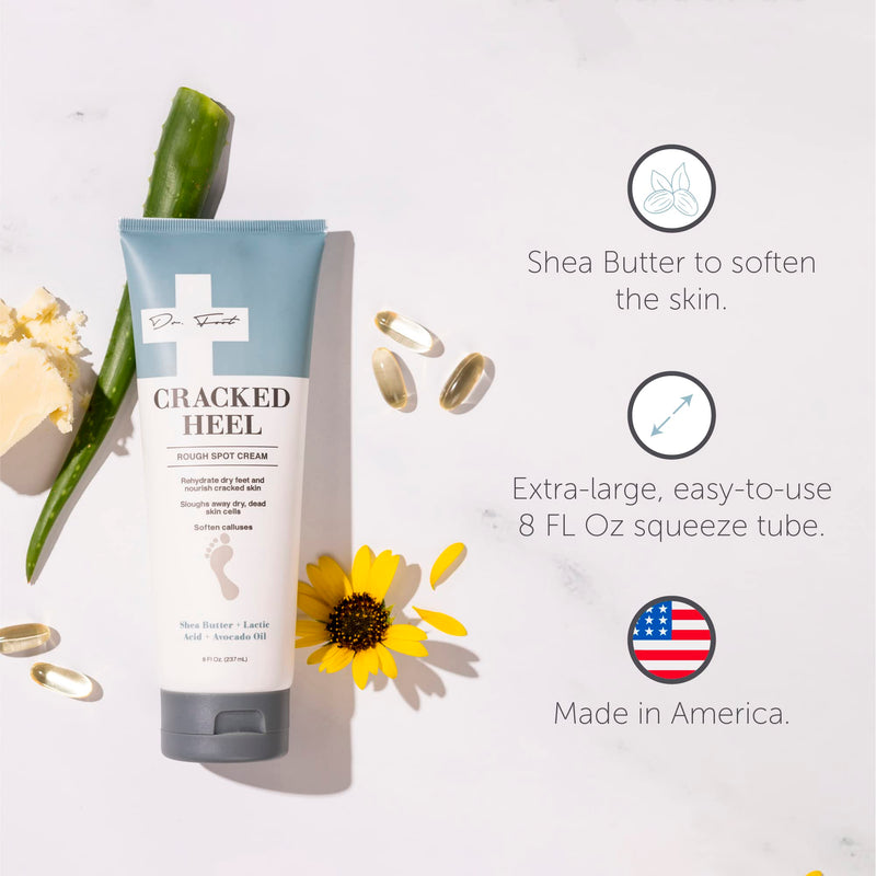 Dr. Foot Cracked Heel Repair Cream 8 Fl Oz - Moisturizing Lotion with Shea Butter & Lactic Acid, Softens Calluses & Dry Skin on Feet 8 Fl Oz (Pack of 1) Cracked Heel Foot Lotion - BeesActive Australia