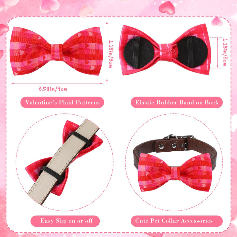 Silkfly 60 Pcs Valentine's Plaid Dog Collar Bow Ties Bulk Bachelorette Wedding Dog Bowtie Holiday Dog Accessories Grooming Supplies Puppy Bows Detachable Collar Charms for Small Medium Large Dogs Cat - BeesActive Australia