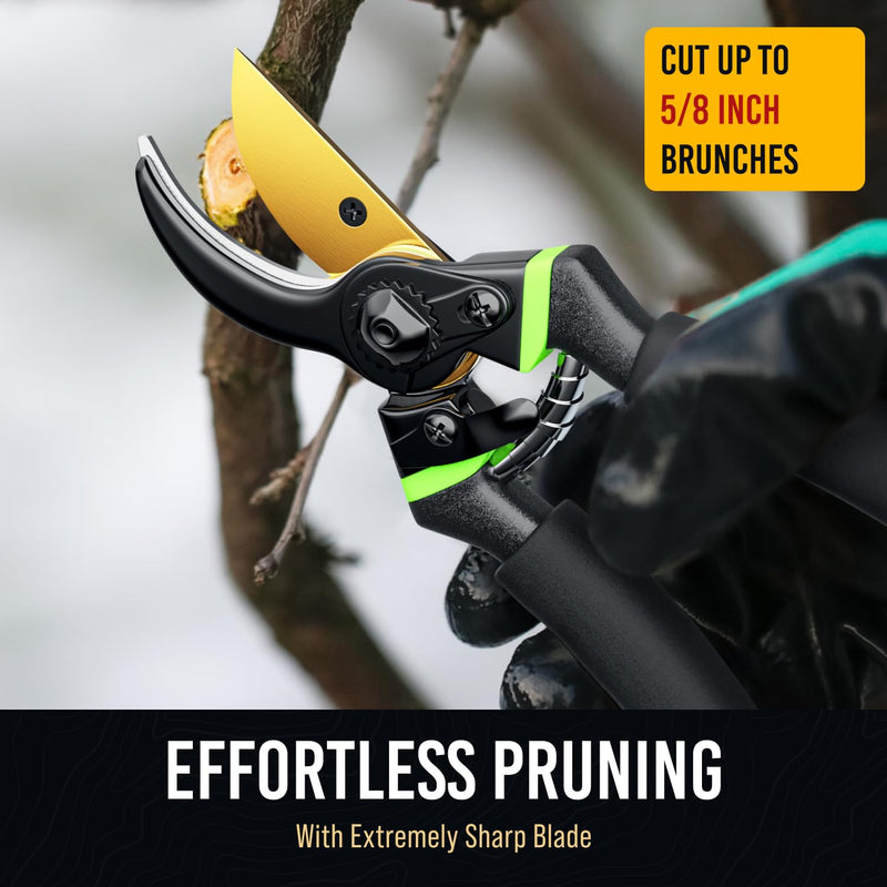 GrowIt 8.5" Professional Titanium Bypass Pruning Shears (T13)- Super Sharp Premium Garden Shears, Pruning Shears For Gardening, Garden Hedge Clippers Handheld Pruners - Garden Scissors Heavy Duty Tool Heavy Duty Pruner - BeesActive Australia
