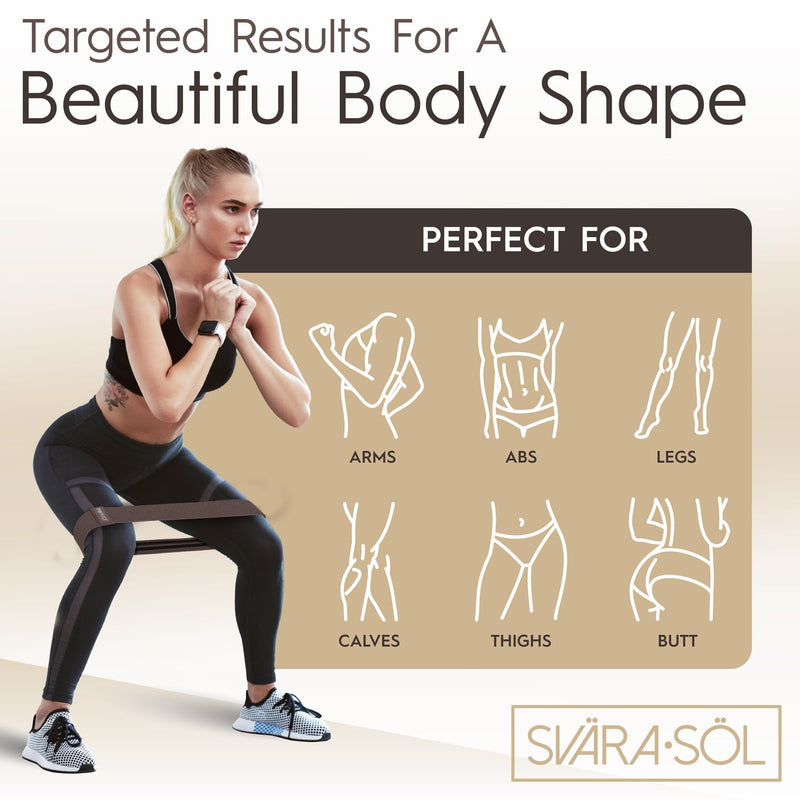 Fabric Resistance Bands Set of 3 for Legs, Glutes, Arms, Booty Bands for Women and Men, Resistance Bands for Working Out, Physical Therapy, Strength Training, Elastic Bands for Exercise - BeesActive Australia