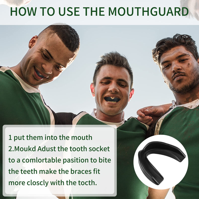 Kathfly 50 Pcs Football Mouth Guards Bulk Sports Mouth Pieces Protection Silicone Athletic Braces Football Accessories Teeth Armor Adult Teenager Teeth Armor for Boxing Basketball Hockey Black