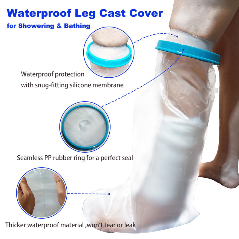 100% Waterproof Leg Cast Cover for Showering, Reusable Adult Short Leg Cast Protector, Cast Covers for Shower Leg, Cast Bag for Shower, Cast Cover for Showering Foot - BeesActive Australia