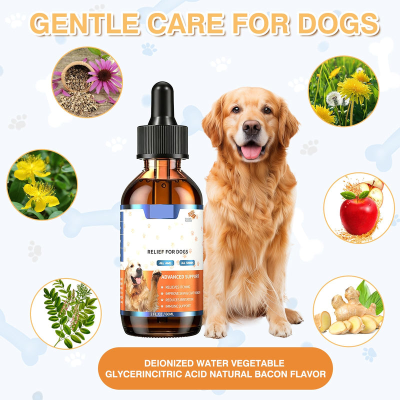 Pet Immune Support for Reducing Irritation, Gentle Critical Immune Defense for Cats & Dogs with Improve Skin and Coat Health, Easy Feeding Animal Essentials Drops - 2 FL.OZ [60ml] 1 Pack[60 ml]