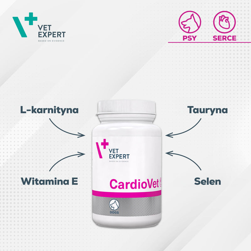 Vet Expert CardioVet Heart Health Supplement for Dogs – Supports Cardiovascular Function with L-Carnitine, Taurine, Vitamin E & Selenium – 90 Capsules