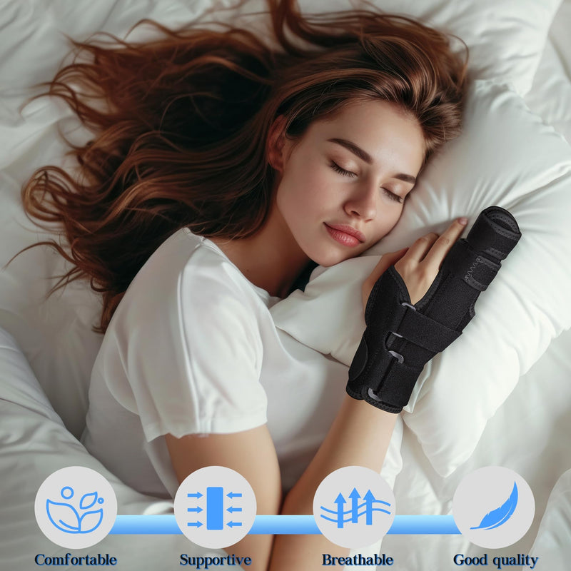 Finger Splint Brace,Supports Pinky,Ring,Middle,Metacarpals & Knuckles,Adjustable Left Right Hand Braces,Straightener for Trigger Fingers Splints,Broken,Arthritis,Fracture,Sprain,Injury,Tendonitis Small/Medium