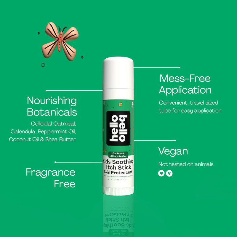 Hello Bello Kids Soothing Itch Stick, 0.5 oz, Skin Protectant with Calendula and Peppermint Oils, for Insect Bites and Rashes - BeesActive Australia