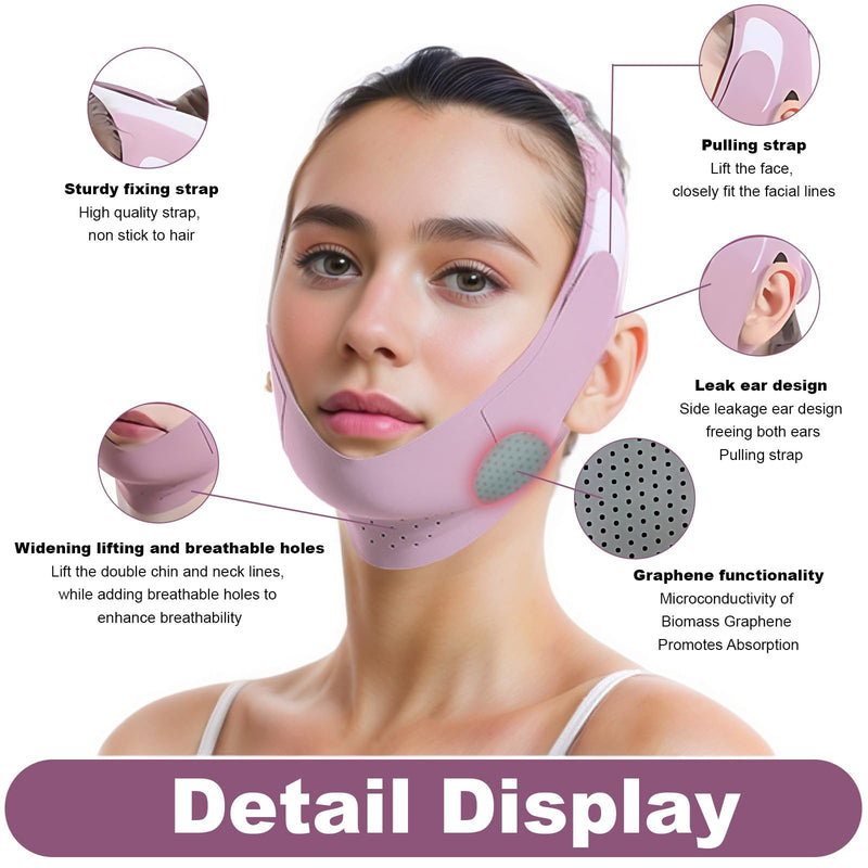 Reusable V Line Lifting Mask, Chin Up Mask V Shaped for Double Chin Reducer for Women, Double Chin for Women, Neck Lift Tape Jaw Exerciser Shaper, V Shaped Face Mask- Purple