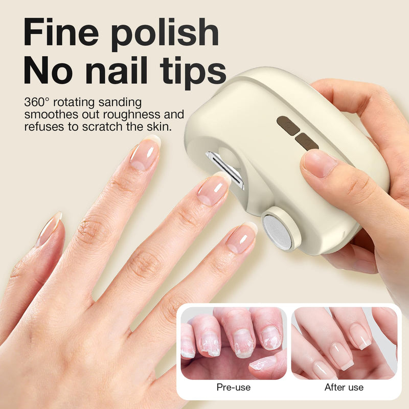 Electric Nail Clipper Set for Seniors/Adults/Children 2026 New Dual-Function Trimming and Filing System Professional Electric Nail Trimmer for Thick Nails Toe Nail Clippers Cream Color - BeesActive Australia