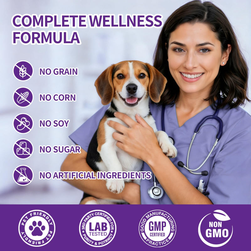 40-in-1 Dog Multivitamins Chewable, Dog Vitamins and Supplements 200 ct Contain Probiotics Omega-3 Glucosamine, Multivitamin for Dogs Skin Coat Heart Joint Liver Brain Eyes Immune Support 200 Count