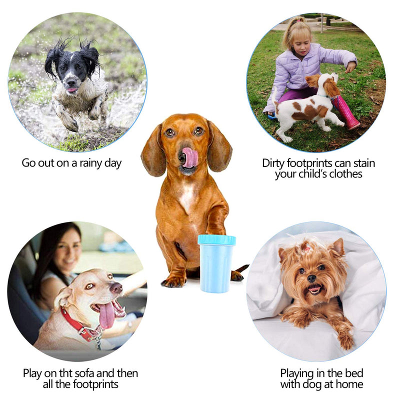 SONEER Paw Cleaner for Dogs, Portable Dog Paw Cleaner, Silicone Pet Paw Cleaner with Towel for Cats and Dogs Paw Washer (10 * 17CM) M - BeesActive Australia