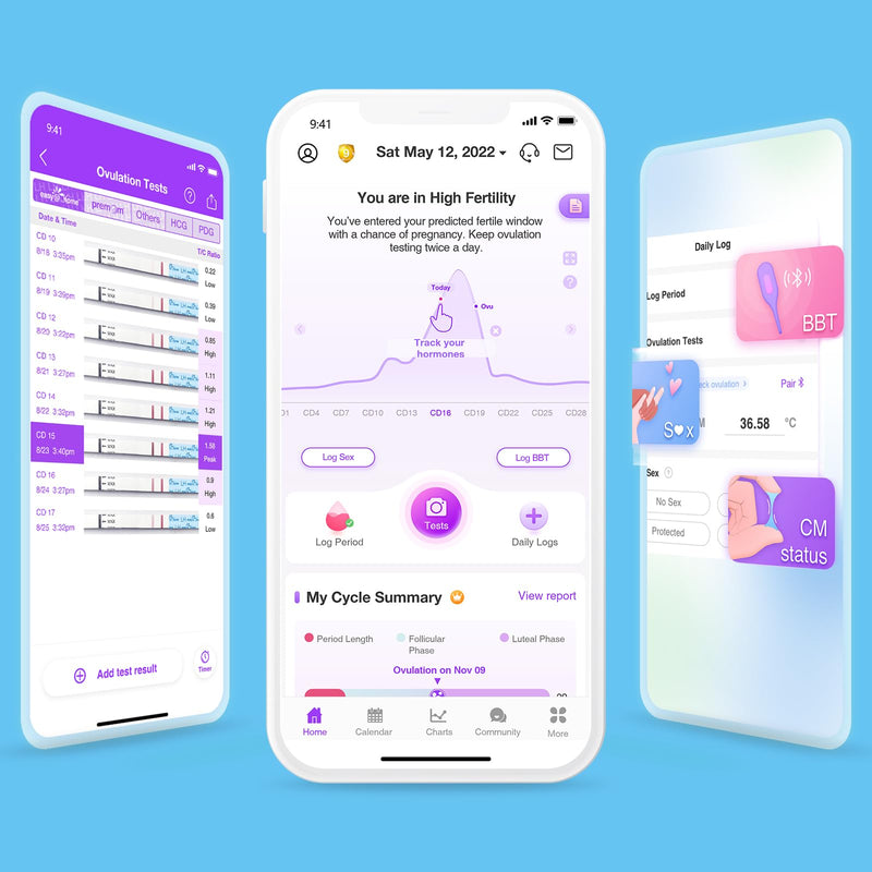 Easy@Home Ovulation & Pregnancy Test Strips Kit: 25 Ovulation Tests 10 Pregnancy Tests & 35 Large Urine Cups - Powered by Premom Ovulation APP | 25LH + 10HCG + 35 Urine Cups - BeesActive Australia