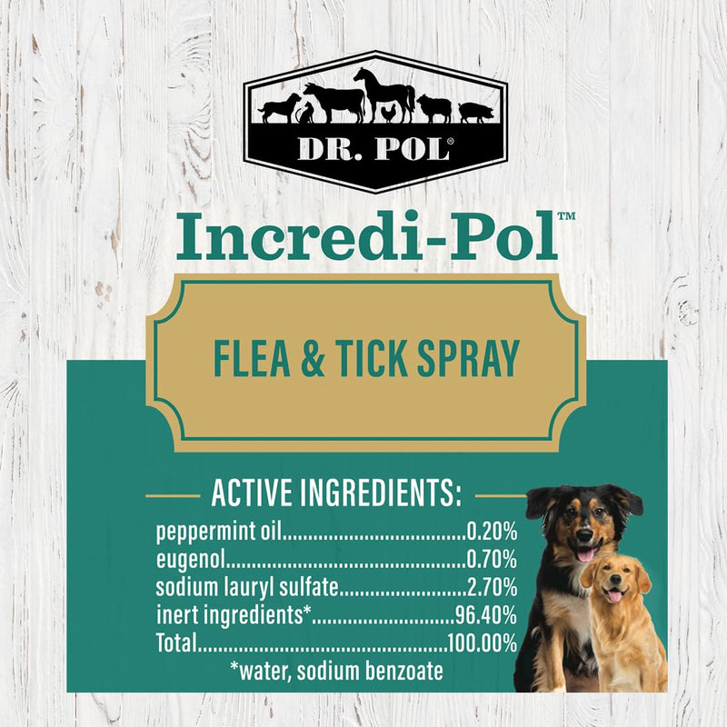 Dr. Pol Incredi-Pol Flea & Tick Spray | Fast-Acting Pest Control for Dogs | Helps Repel & Eliminate Fleas, Ticks & Larvae | Safe & Effective Formula | 16 oz