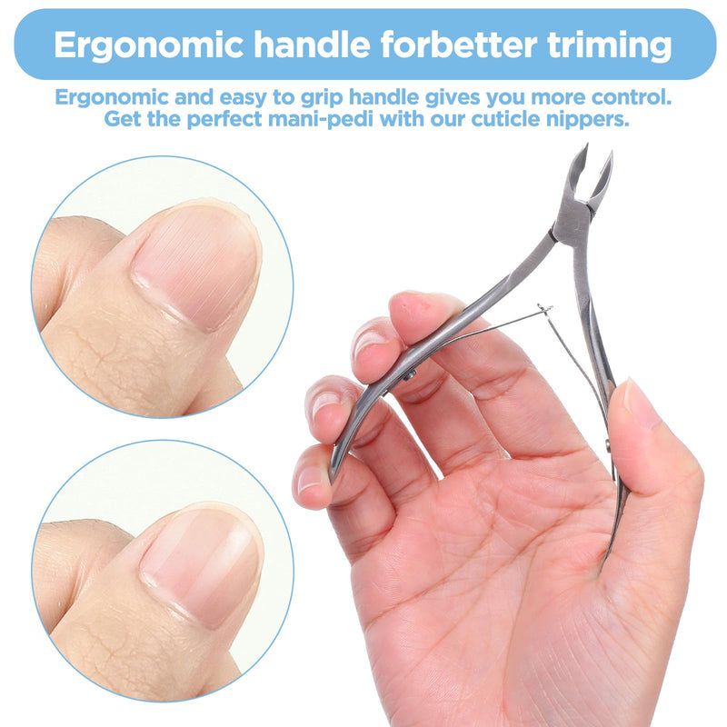 12 Packs Professional Cuticle Trimmer Nippers Stainless Steel Nail Cutter with Pointed Sharp Blades Double Spring Dead Skin Clipper Scissor Pedicure Manicure Tool for Fingernails Toenails Care - BeesActive Australia