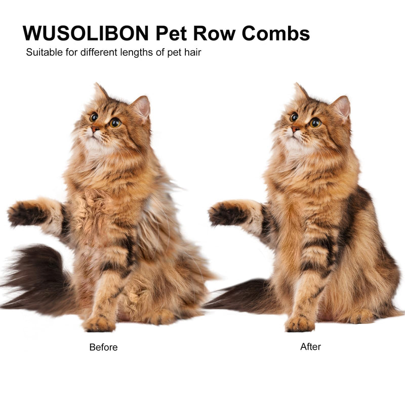 3 Packs Cat Combs,WUSOLIBON Rounded Stainless Steel Teeth, Smooth Tips for Removing Loose Hair, Pet Massage Tool for Long&Short-Haired Pets,Removing Flea and Lice,Suitable for Cats/Dogs(White) - BeesActive Australia