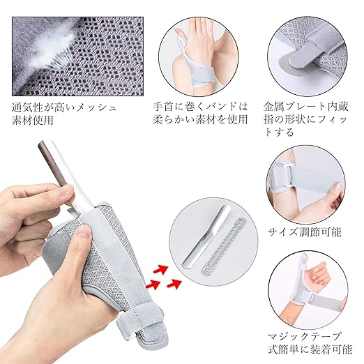 Wrist Thumb Supporter, Thumb Base Supporter, Mesh Material, Breathable, Fixed Metal Plate + Elastic Metal Plate, One Size Fits Most, 1 Piece, For Left and Right Use -  Australia