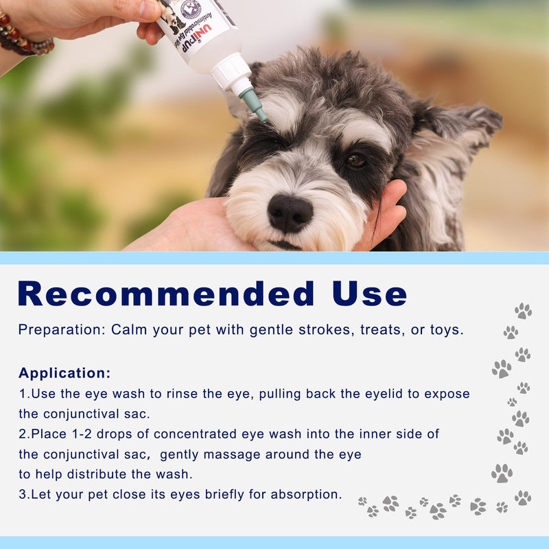Dog Eye Wash 3.38 fl. oz and Eye Drops 0.34 fl. oz Set for Dogs and Cats to Flush and Soothe Eye Irritations, Dog Tear Stain Cleaner, for Allergies, Mucus, Irritation and Weepy Eyes - BeesActive Australia