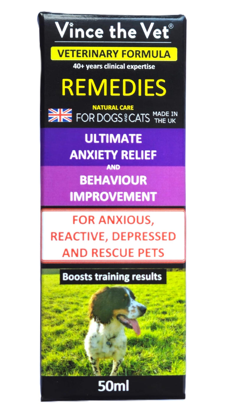 Ultimate Anxiety Relief Drops for Cats and Dogs (50ml), Human Grade Veterinary Formulated Blend of Botanical Extracts For Anxiety, Reactivity, Depression & Behaviour Problems 50ml