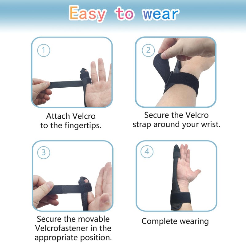 Pinky Finger Splint Left Hand - Support Brace for Right Hand, Broken & Tendonitis Relief Stabilizer(1 Pcs) Black