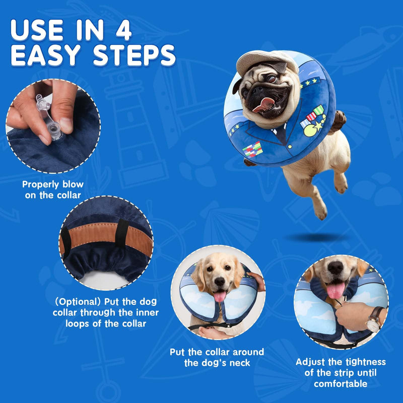 SuplutuX neck collar for dogs and cats, comfortable leak protection for dogs, adjustable dog collar for recovery after operations or wounds for dogs, M - BeesActive Australia