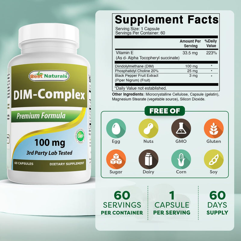 Best Naturals DIM Complex 100 mg 60 Capsules