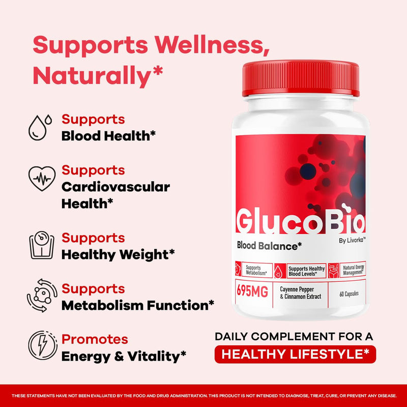 (5 Pack) GlucoBio Capsules - Official Gluco Bio Advanced Formula Support Pills - Maximum Strength, Natural Gluco Bio Supplement Vitamin for Overall Health & Wellness Reviews, 300 Capsules for 5 Months 60 Count (Pack of 5)