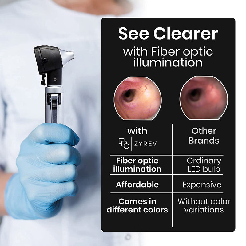 Zyrev ZetaLife Otoscope Set with 50 Extra Disposable Specula Tips, Black - BeesActive Australia