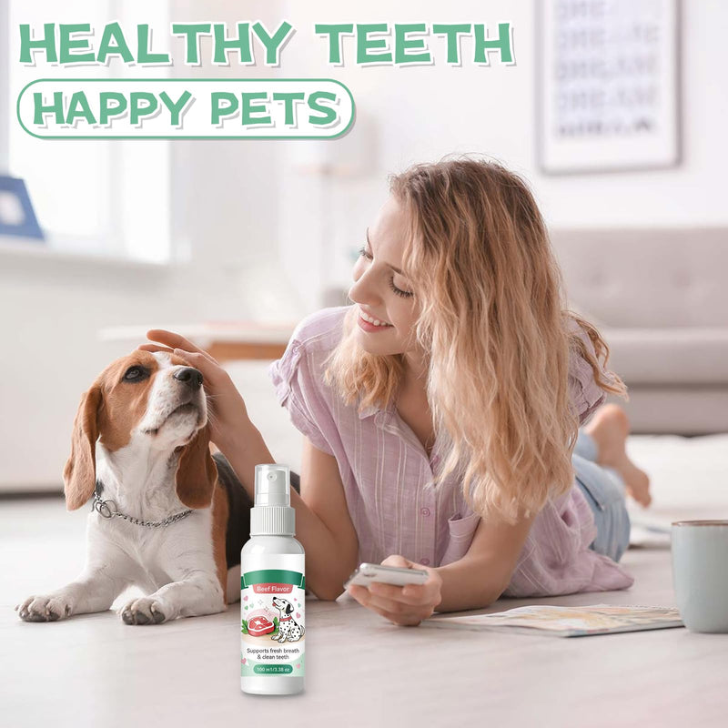 2Pcs Dog Dental Care Spray,Dentaclean Spray for Dogs,Dental Formula Water Additive for Dogs,Fresh Breath & Teeth Care for Your Pet