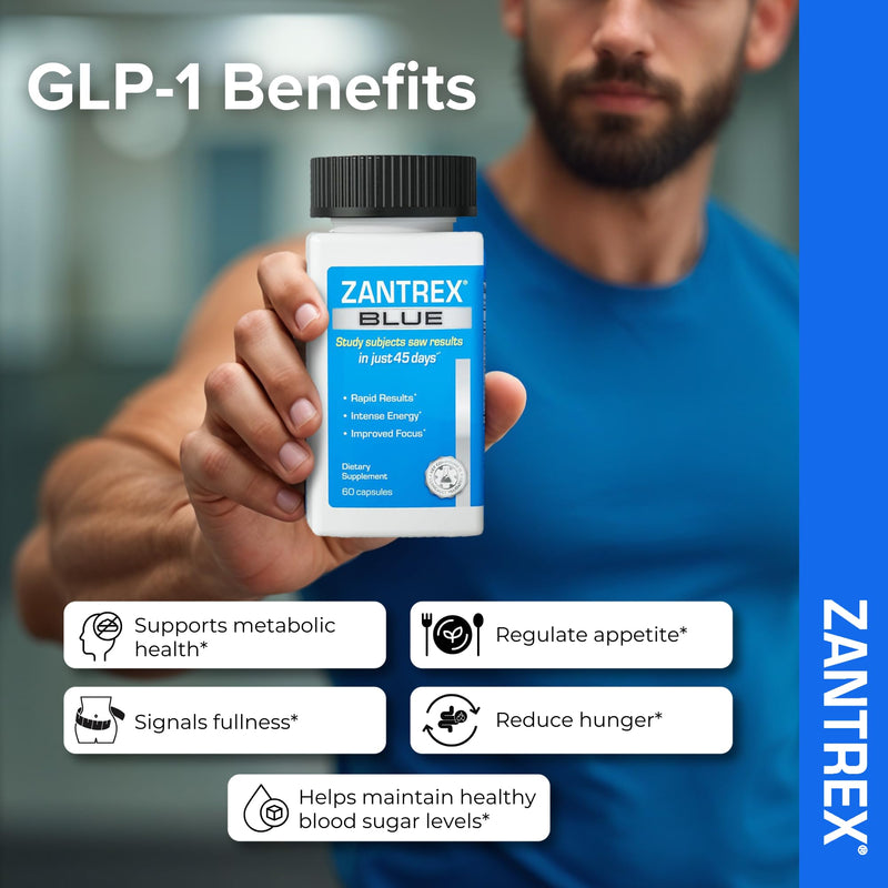 Zantrex Blue Energy & Thermogenesis Boost Energy | Weight Loss Supplement for Appetite Control, Increased Calorie Burn and Supports GLP-1 Levels | 60 Count 60 Count (Pack of 1)