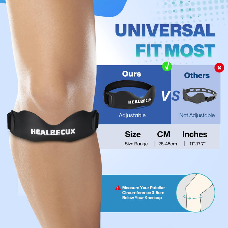 Patella Band, Knee Strap Patella Tendon Support for Knee Pain & Tendonitis, Patella Stabilizer Knee Brace for Running, Basketball, Jumpers Knee, Tennis, Volleyball & Squats - Inky 1 Pack - BeesActive Australia