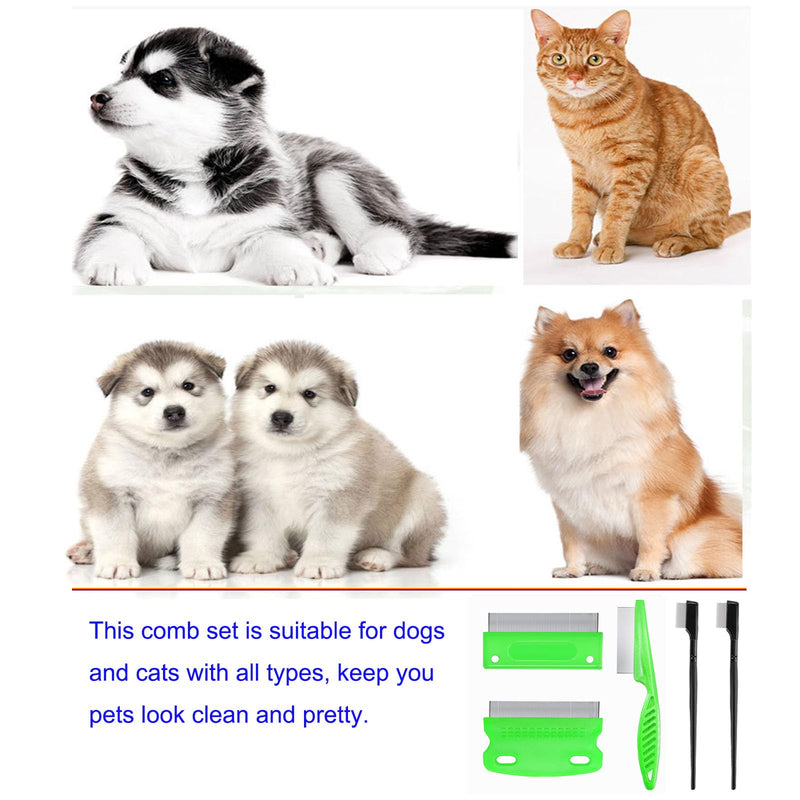 5 Pieces Pet Dog Eye Combs Tear Stain Remover Combs Pet Grooming Comb,Pet Lice Comb Remove Fleas and Flea Eggs Pet Comb for Removal Dandruff, Hair Stain,for Small Pet Cat Dogs Removing Crust and Mucus Greem - BeesActive Australia