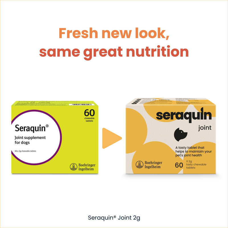 Seraquin Joint | 60 x 2 g chewable tablets | Maintains healthy joints | Supports mobility | Glucosamine, chondroitin and turmeric | For dogs
