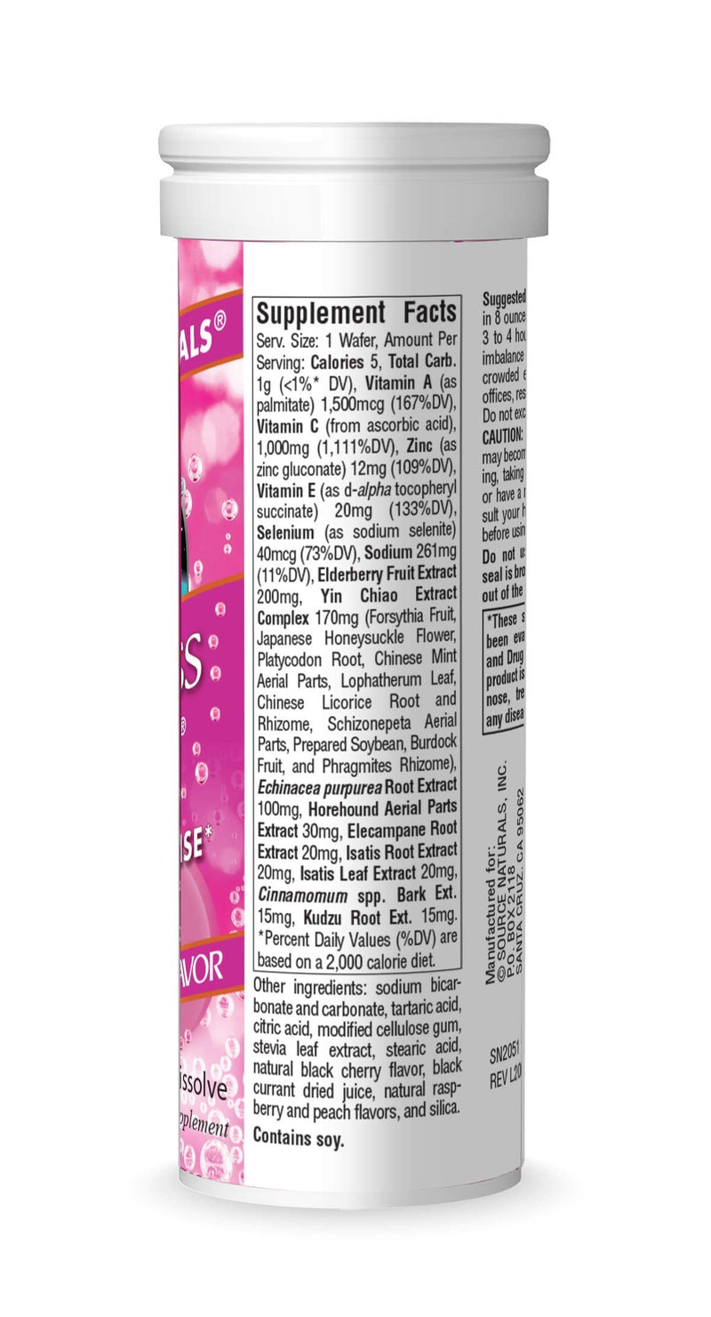 Source Naturals Wellness Fizz, Natural Berry Flavor - 10 Wafers 1