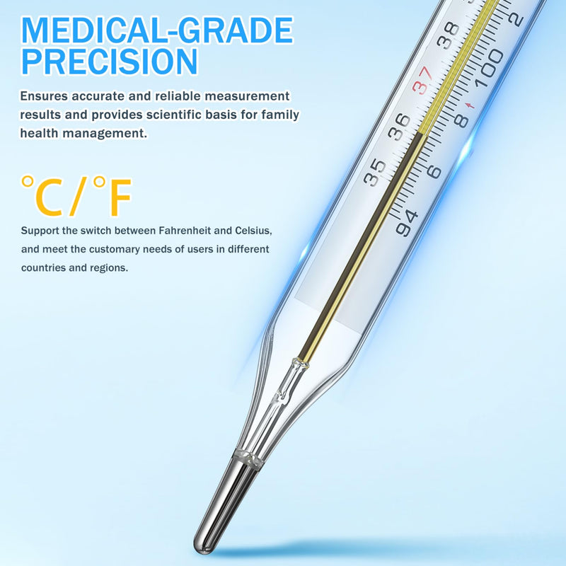 TOYANDONA 3PCS Glass Temperatures Measurement Adult - General Use Temperature Testing Tools Accurate Temperature Measurement for Families, Dual Scale