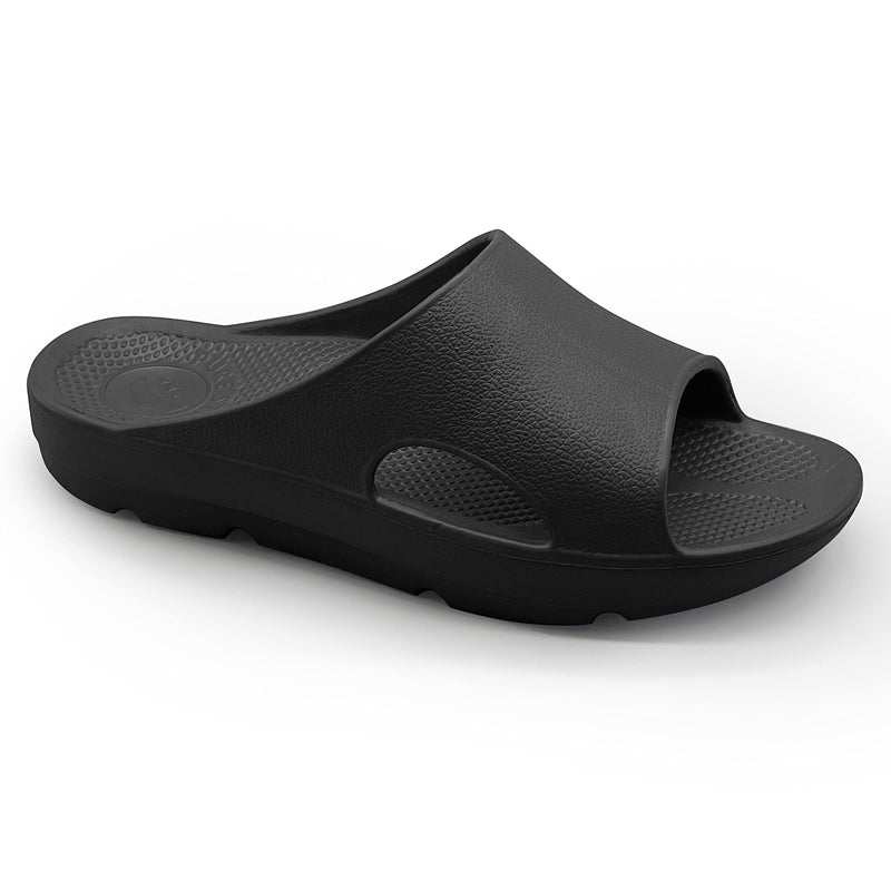 Pure Stride Therapeutic Slides, Orthotic Sandals for Plantar Fasciitis, Metatarsal and Heel Spurs, for Pain Relief and Arch Support of Feet 8 Women/7 Men Black - BeesActive Australia