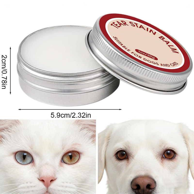 Tear Stain Remover Balm for Dogs & Cats - Gentle & Effective Formula Prevents Tear Stains & Reduces Redness, Safe & Non-Irritating if Licked, Great for White Dogs & Breeds Prone to Stains