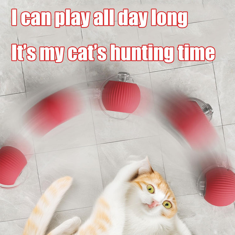 Interactive Rolling Dog Ball, Interactive Rolling Ball Dog Toy, Chewie Viral Rolling Ball, Active Rolling Ball for Dogs, 360° Smart Automatic Rolling Pet Ball(Red) (Red) Red - BeesActive Australia