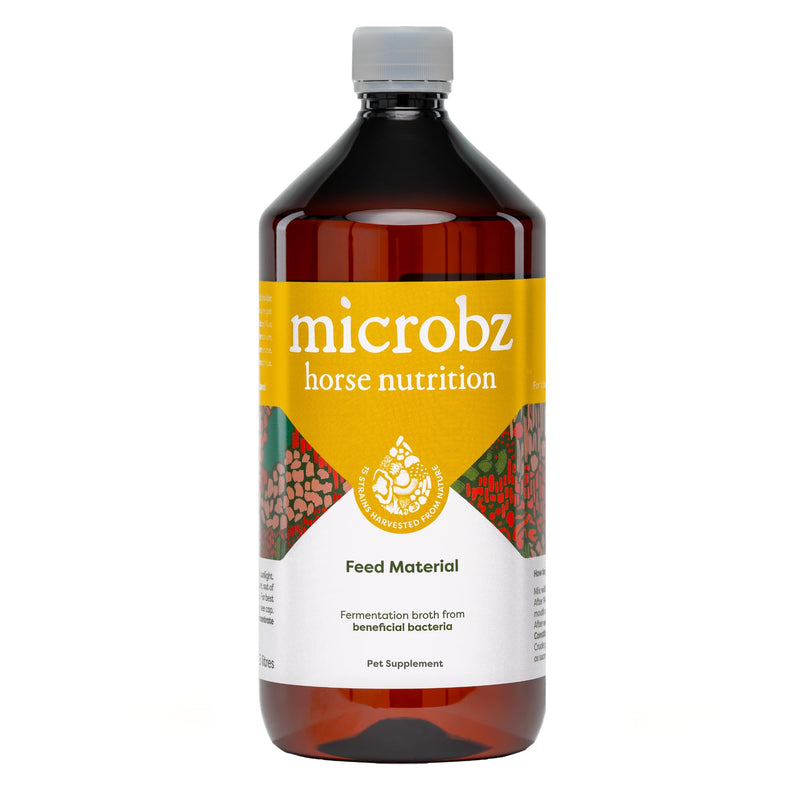MICROBZ HORSE NUTRITION | 1 Litre | Liquid Beneficial Microbes for Horses & Foals, to Support Equine Digestive Health, Immunity & Performance - 100% Natural