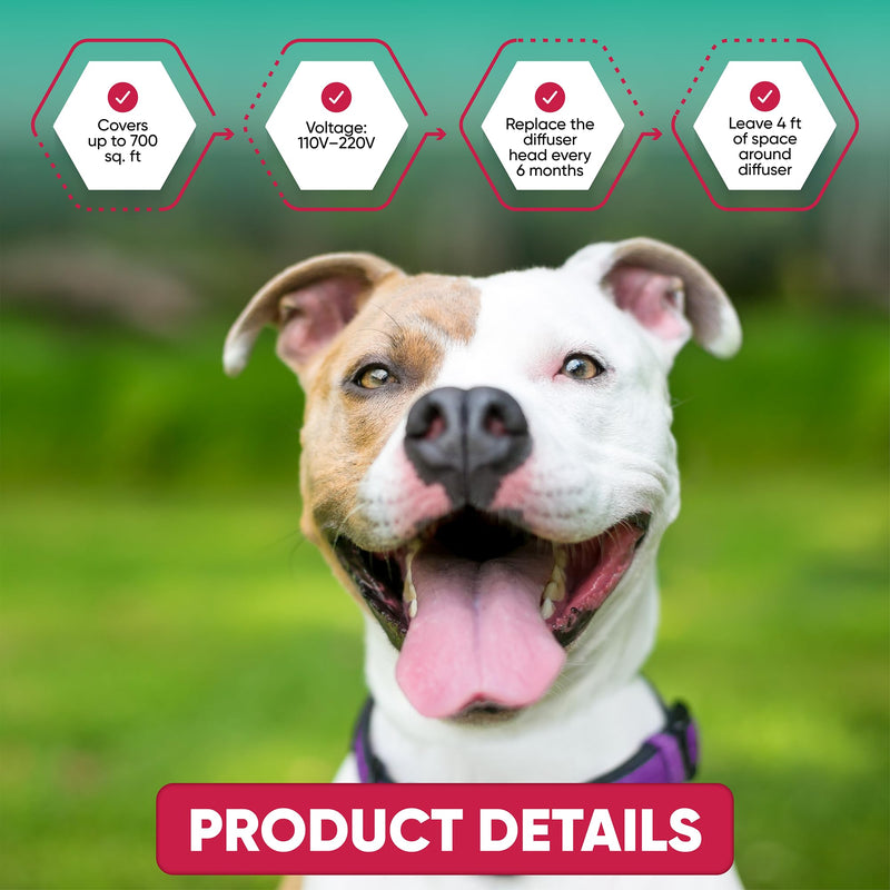 Calming Diffuser for Dog: Appeasing Dog Pheromones Calming Diffuser Plug in Kit for Separation Anxiety, Stress Chewing, Peeing Accidents, 2 Diffusers + 2 Refills Teal