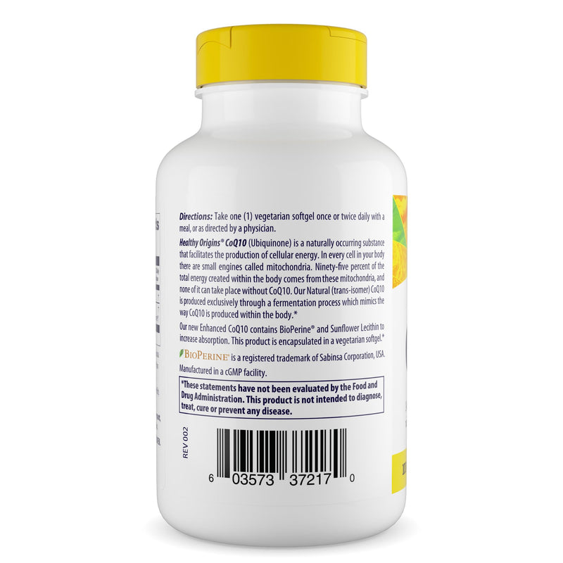 Healthy Origins CoQ10 100 mg + BioPerine, 150 Veggie Gels 150 Count (Pack of 1)