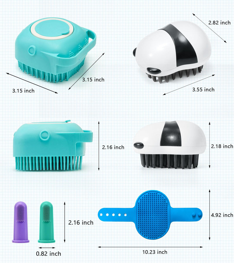 Dog Bath Brush Pet Massage Shampoo Brush Dog Scrubber for Bath Dog Washing Brush Scrubber Pet Bath Massage Brush with Soft Silicone Bristles for Puppy Dog Cat Grooming Cleaning Blue - BeesActive Australia